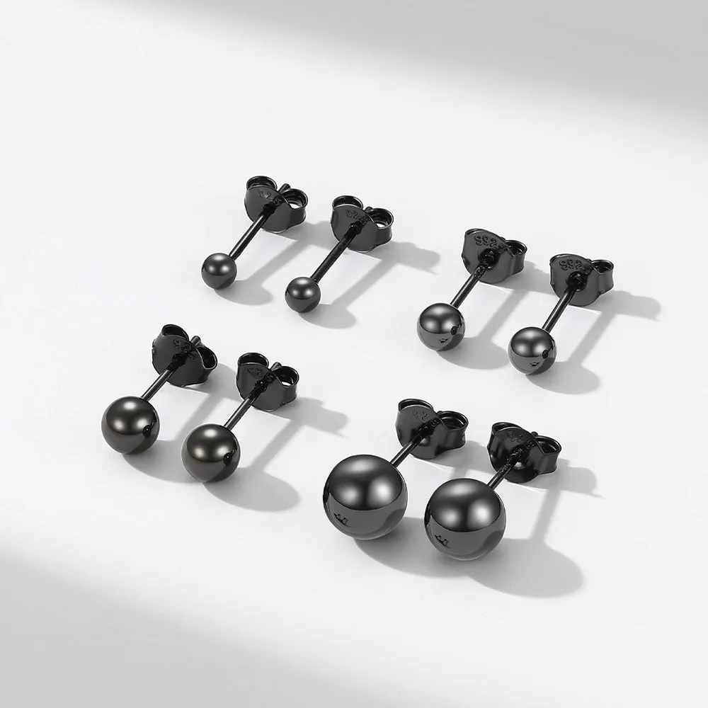 S925 Silver Minimalist Ball Stud Earrings for Women