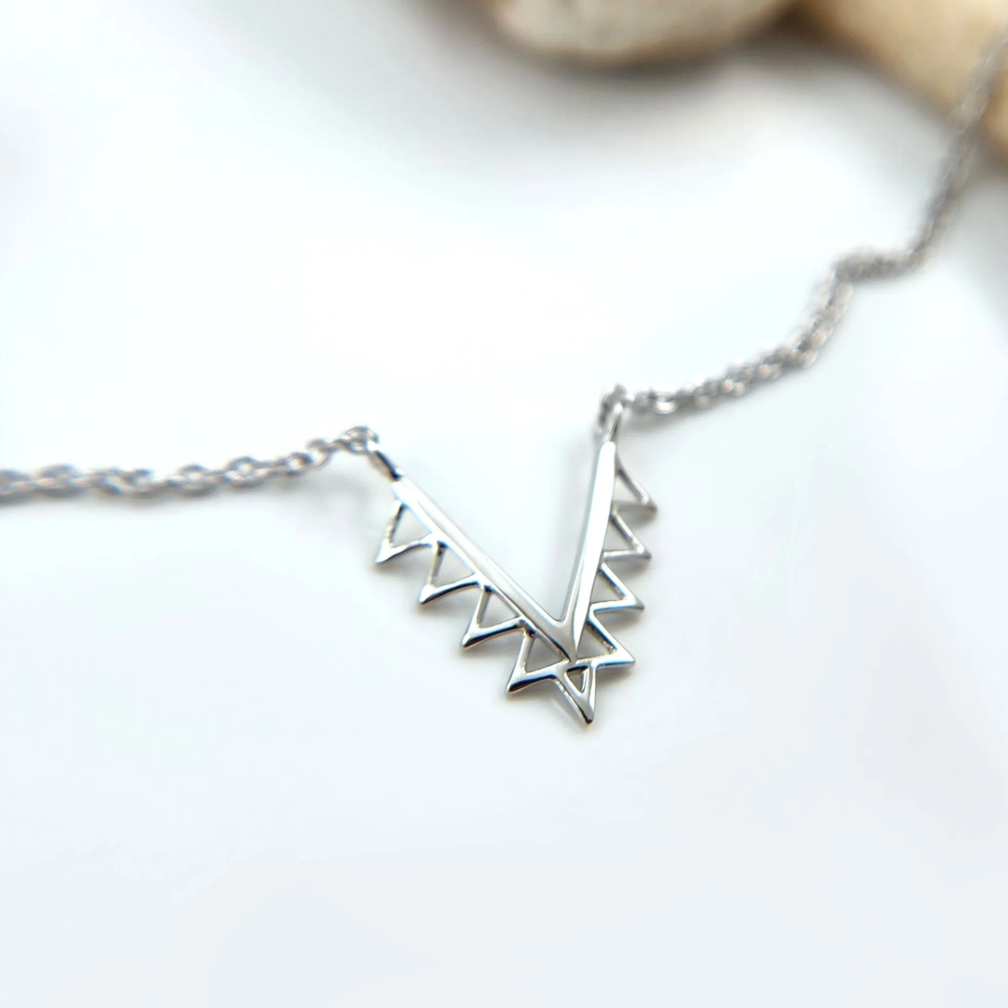 Sagitta Silver Earth Necklace