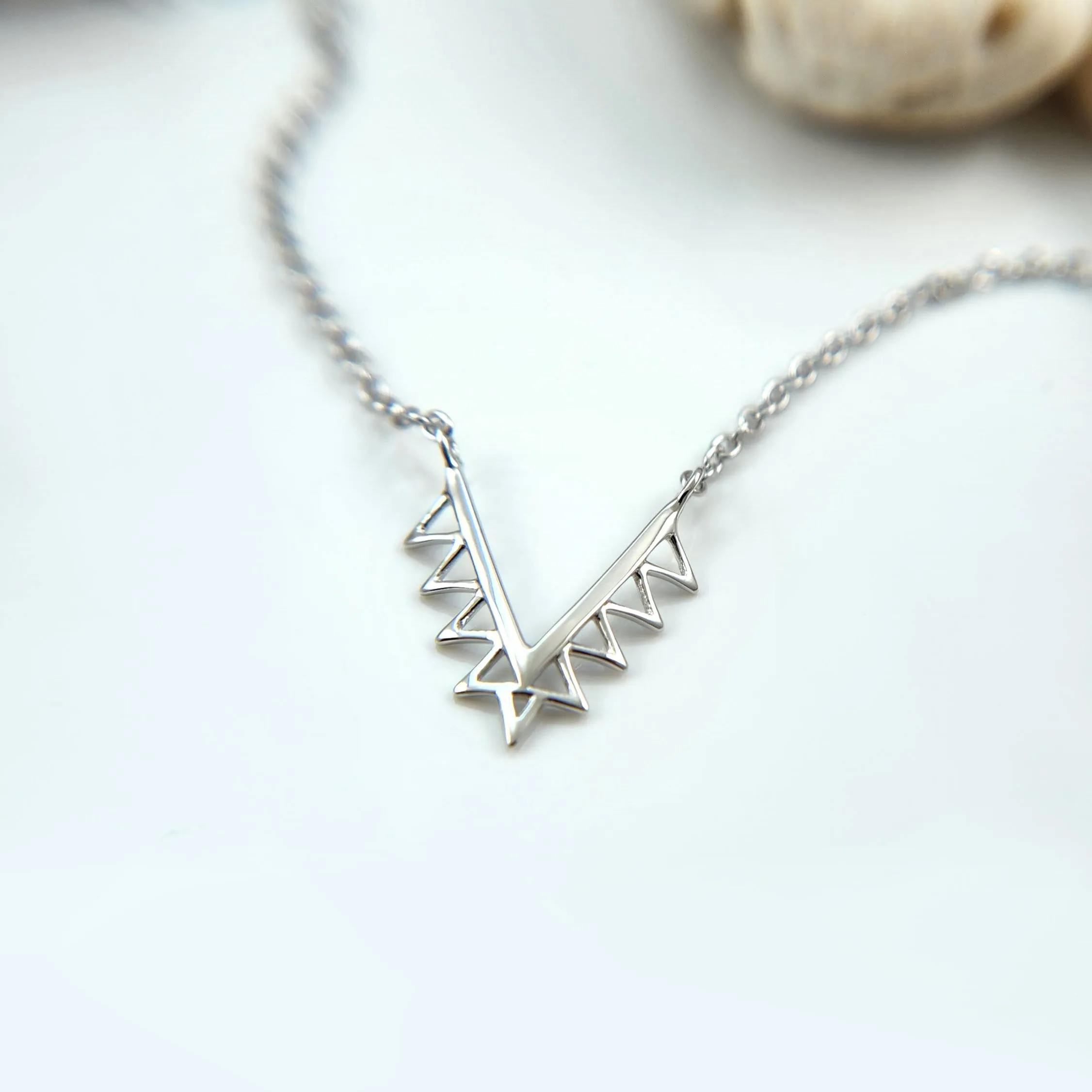 Sagitta Silver Earth Necklace