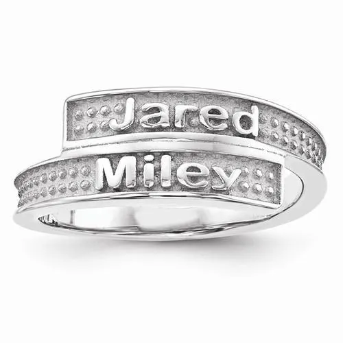 Sandblast Background Ring w/ Two Names