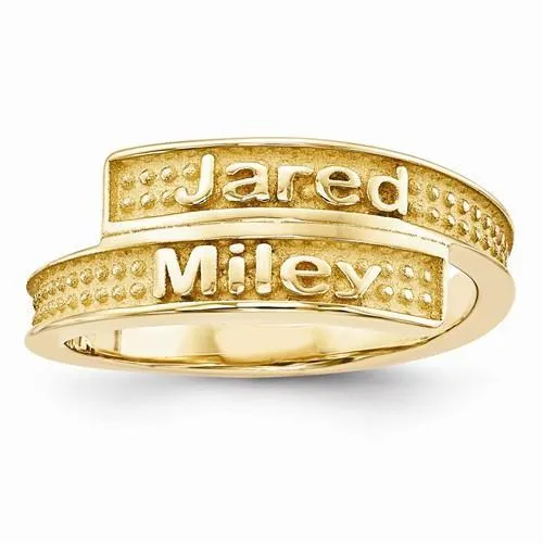 Sandblast Background Ring w/ Two Names