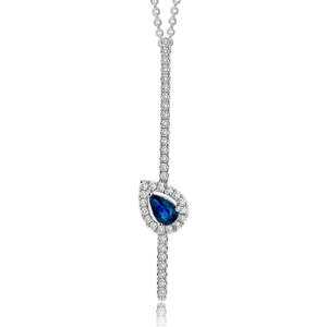 Sapphire Color Pendant in 18k Gold with Diamonds LP4576 WHITE 18K SEMI