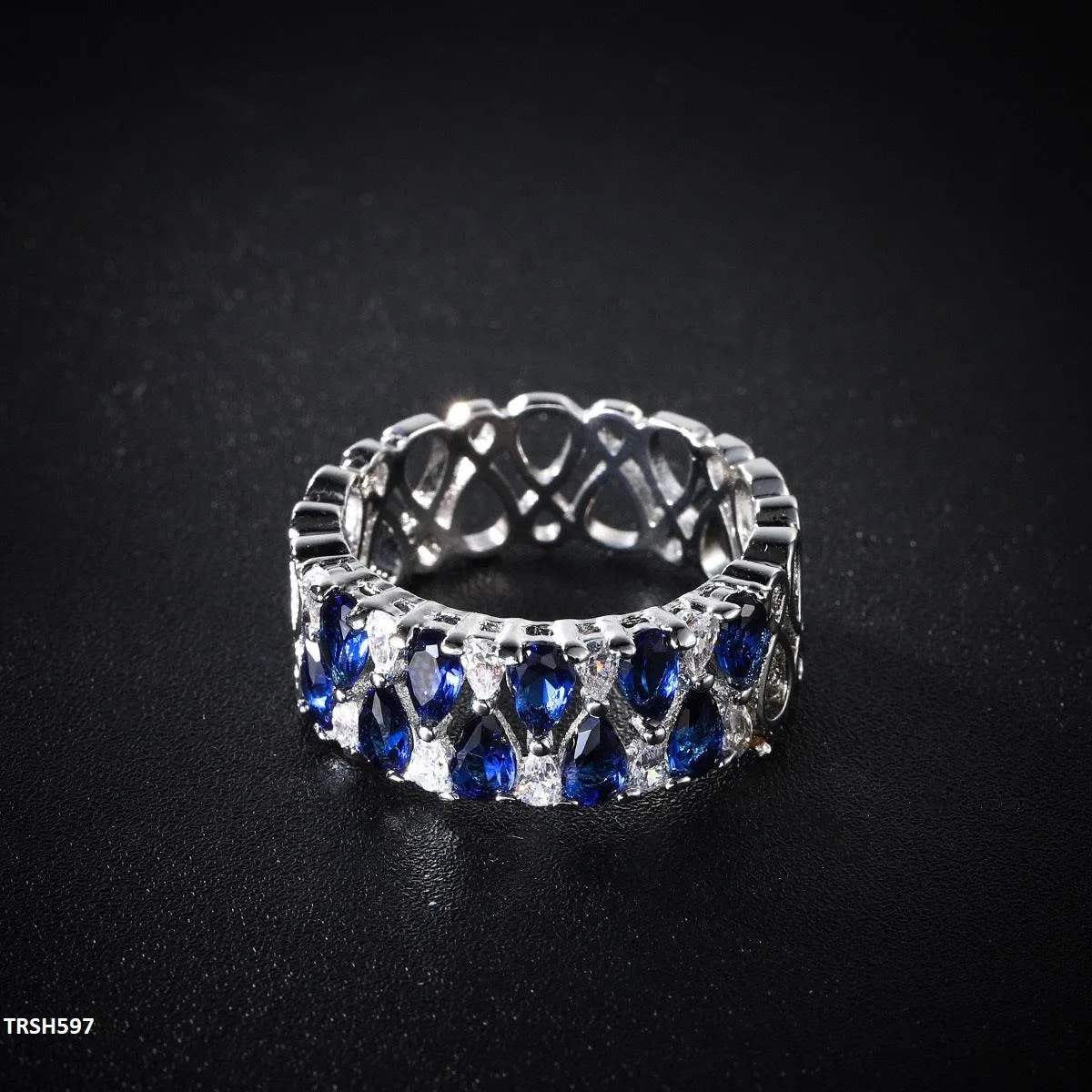 Sapphire Luxury Silver Band