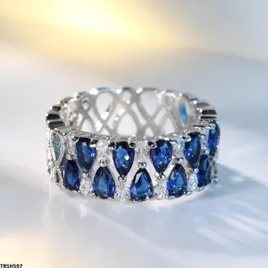 Sapphire Luxury Silver Band