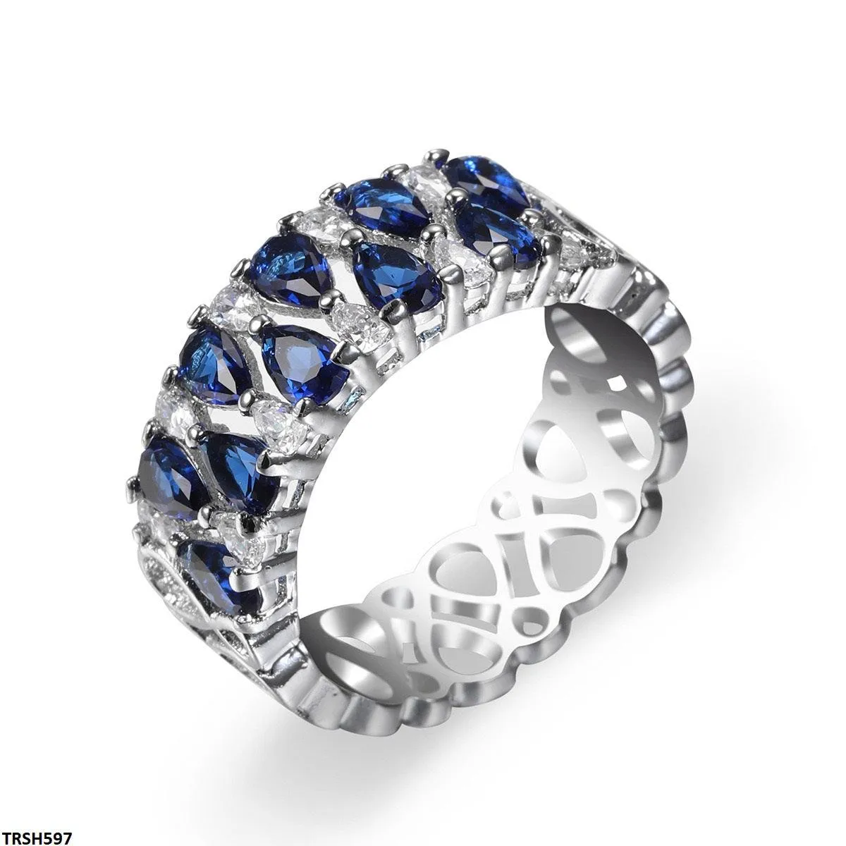 Sapphire Luxury Silver Band