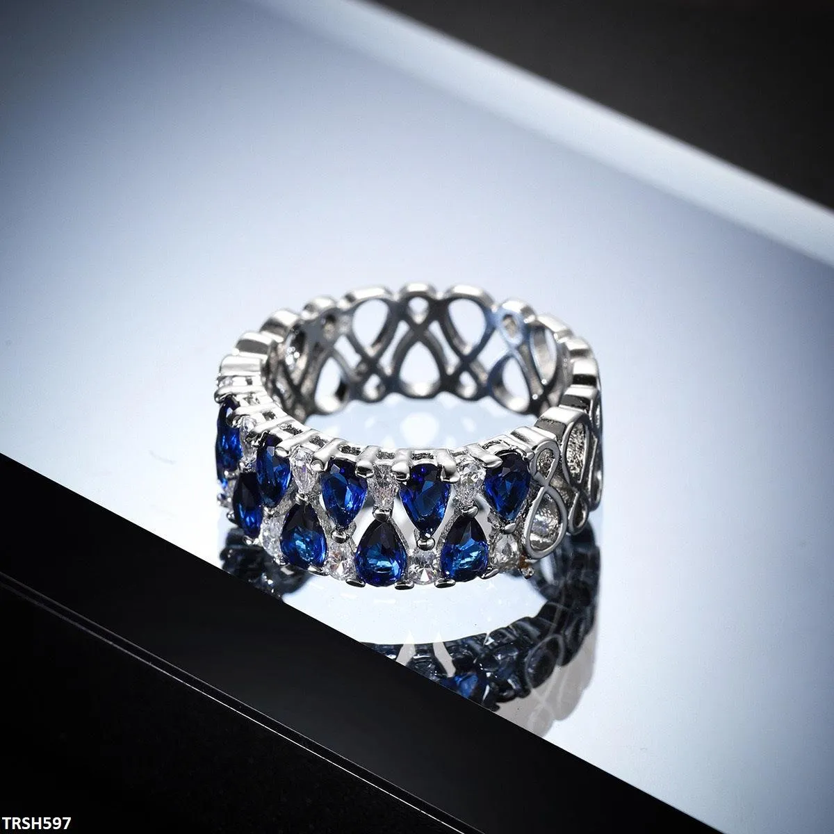 Sapphire Luxury Silver Band