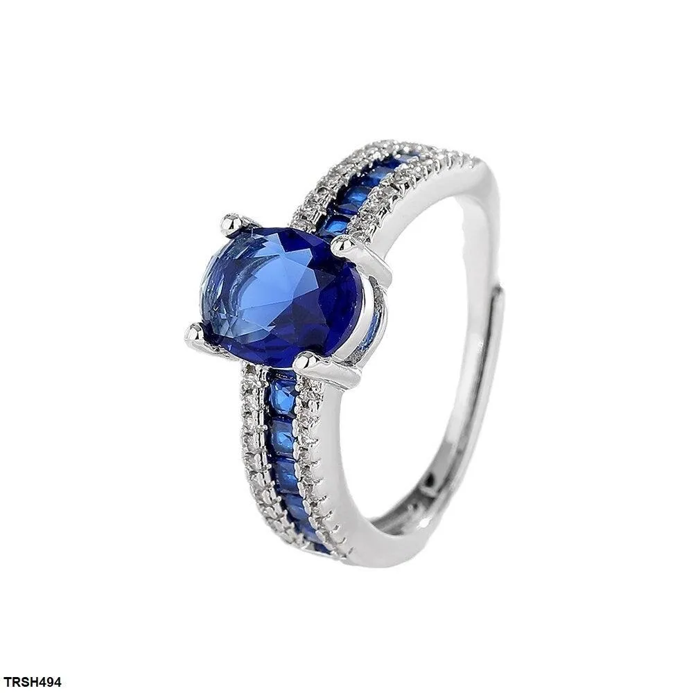 Sapphire Oval/Square Layered Ring