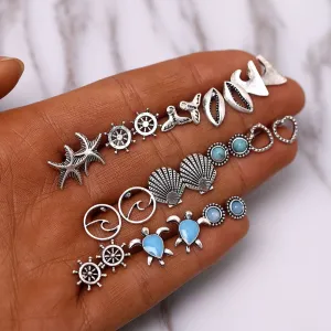 Save Sea Turtle Jewelry | Boho Ocean Earring Sets