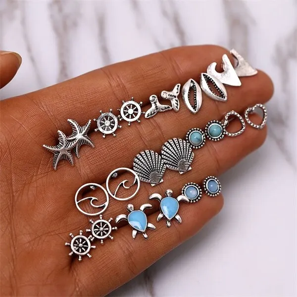 Save Sea Turtle Jewelry | Boho Ocean Earring Sets