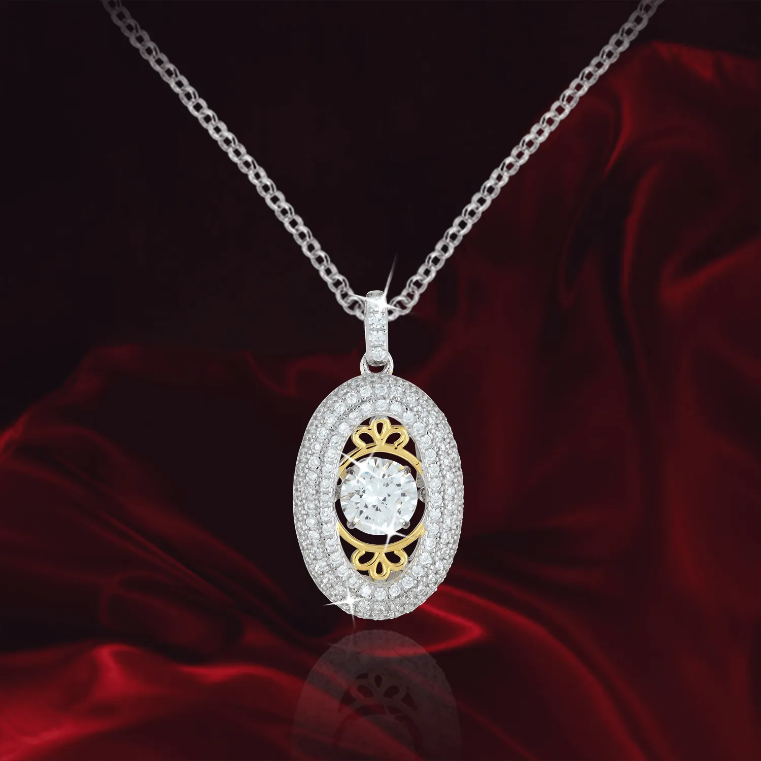 Shimmering Oval Pendant