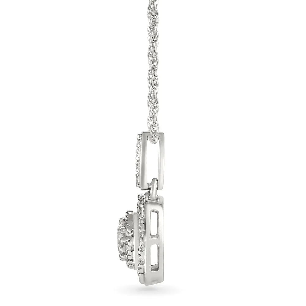 Shimmering Square Diamond Pendant