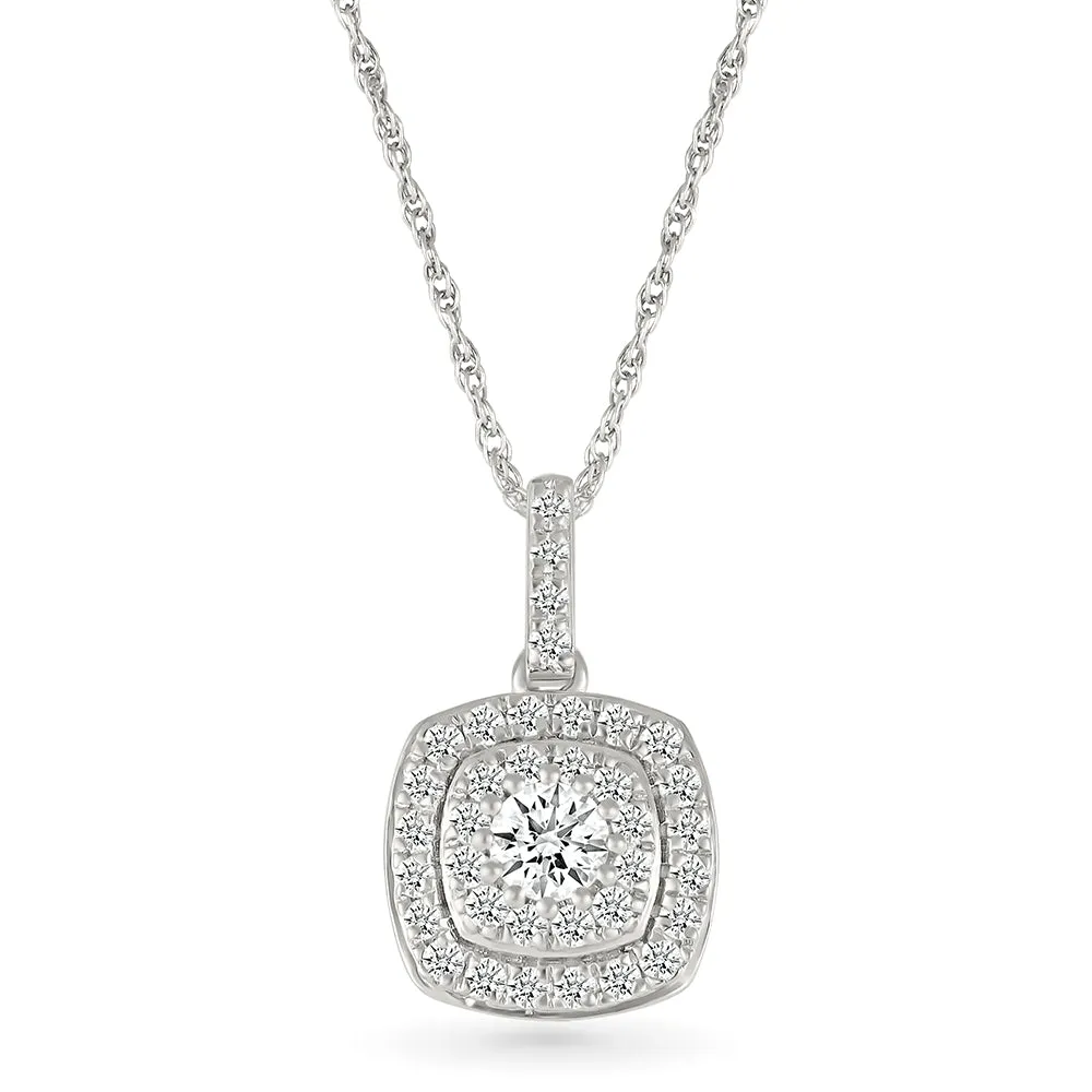 Shimmering Square Diamond Pendant