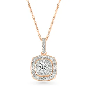 Shimmering Square Diamond Pendant