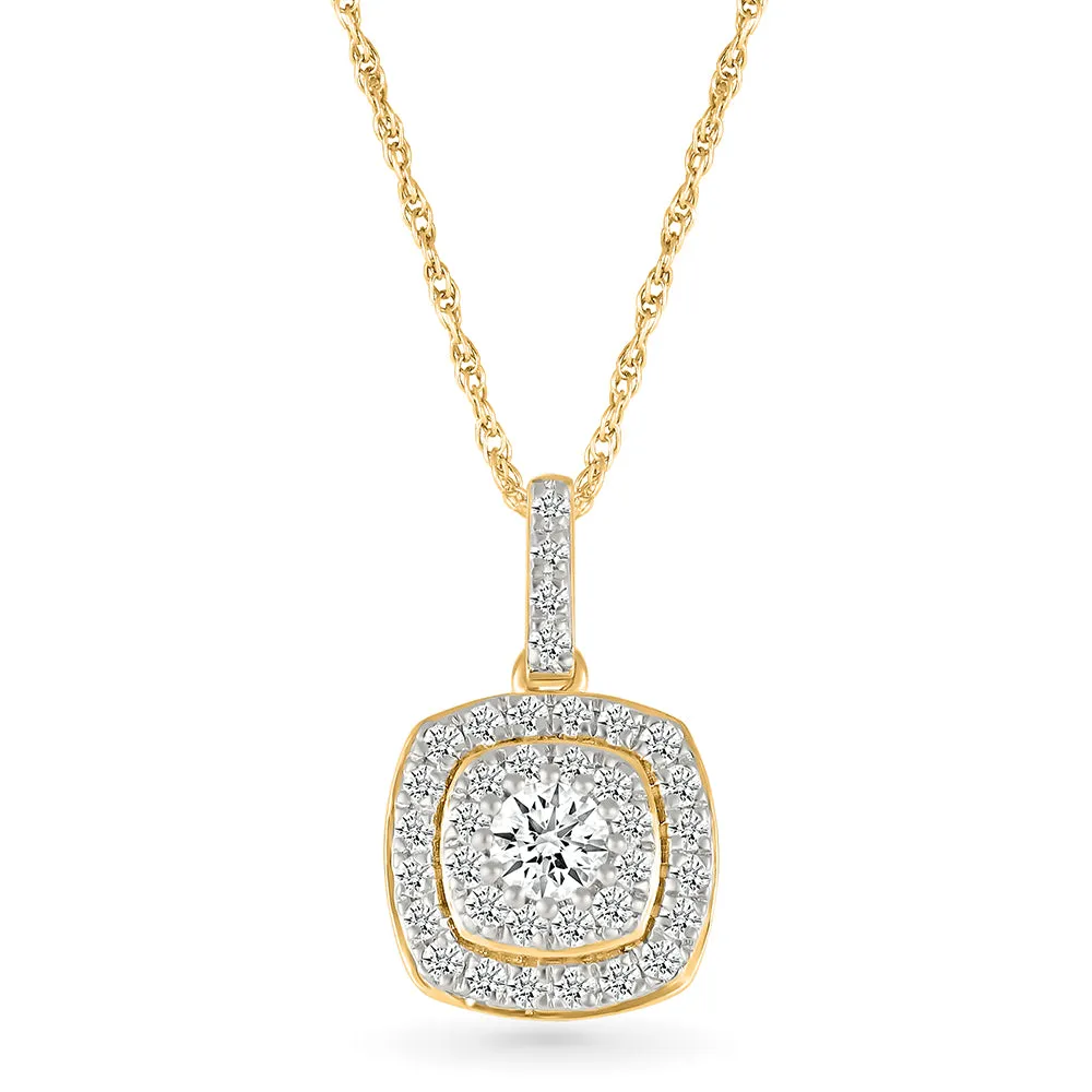 Shimmering Square Diamond Pendant