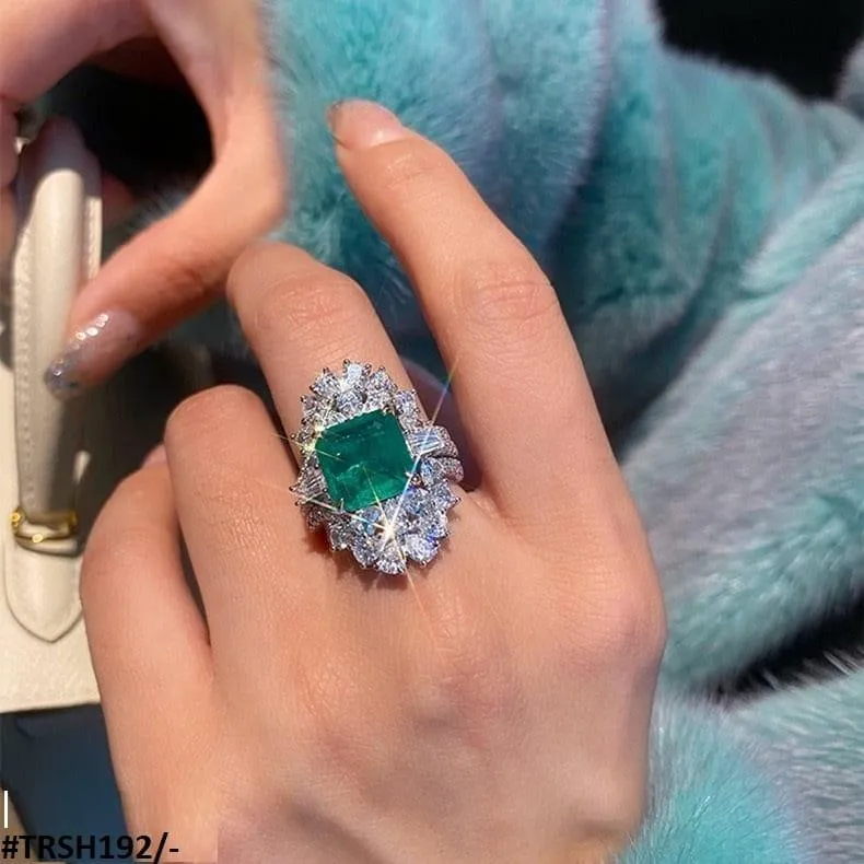 Silver Bling Zirconia Adjustable Ring