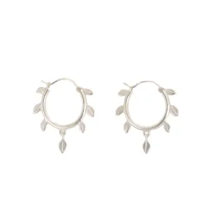 Silver Cherry Tree Hoop Earrings in Silver or Oxidized Silver by EAM