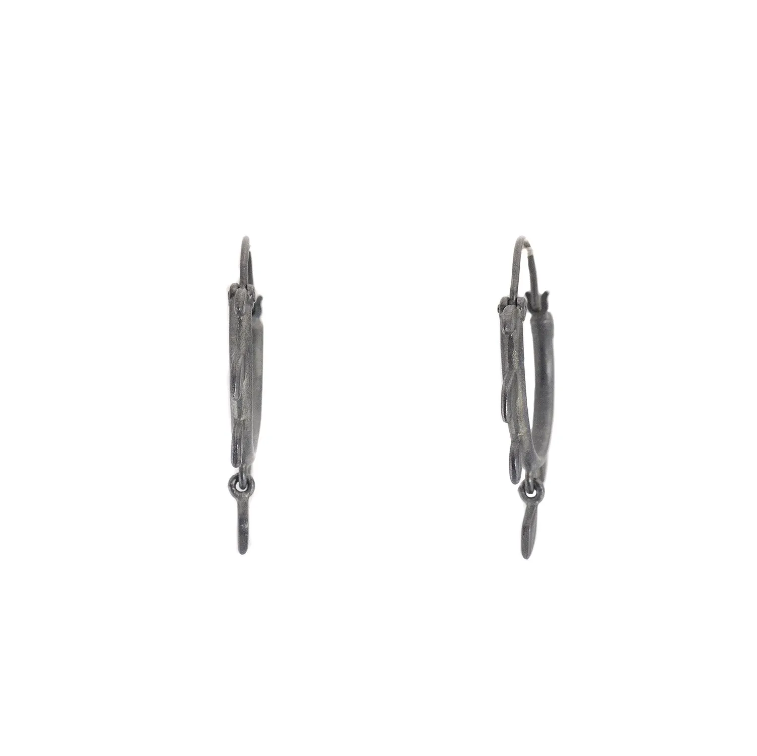 Silver Cherry Tree Hoop Earrings in Silver or Oxidized Silver by EAM