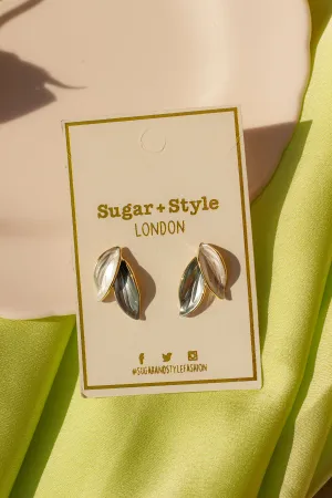Silver Leaf Layer Stud Earrings