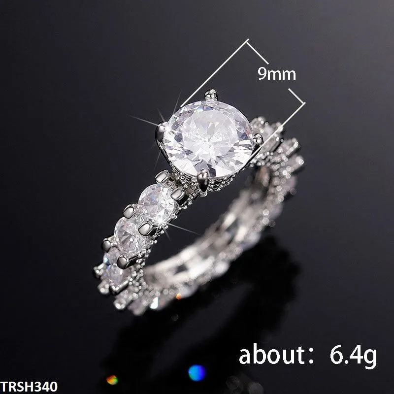 Silver Love Diamond Zircon Ring