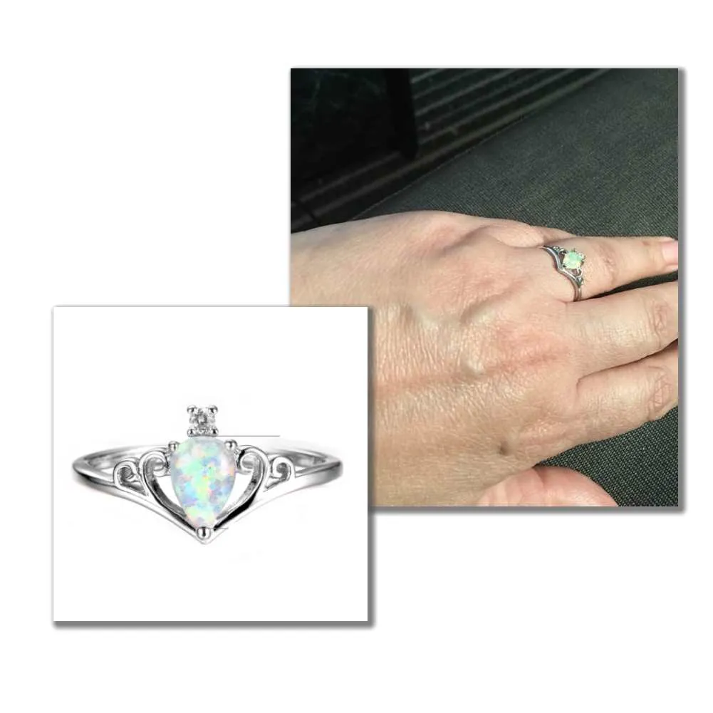 Silver Opal Ring for Women