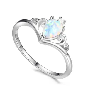 Silver Opal Ring for Women