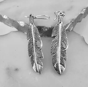 Silver Plated Feather Earrings