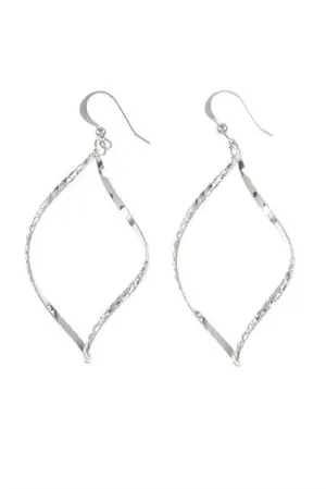 Silver Twisted Drop Earrings