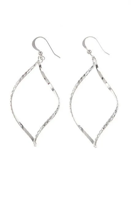 Silver Twisted Drop Earrings