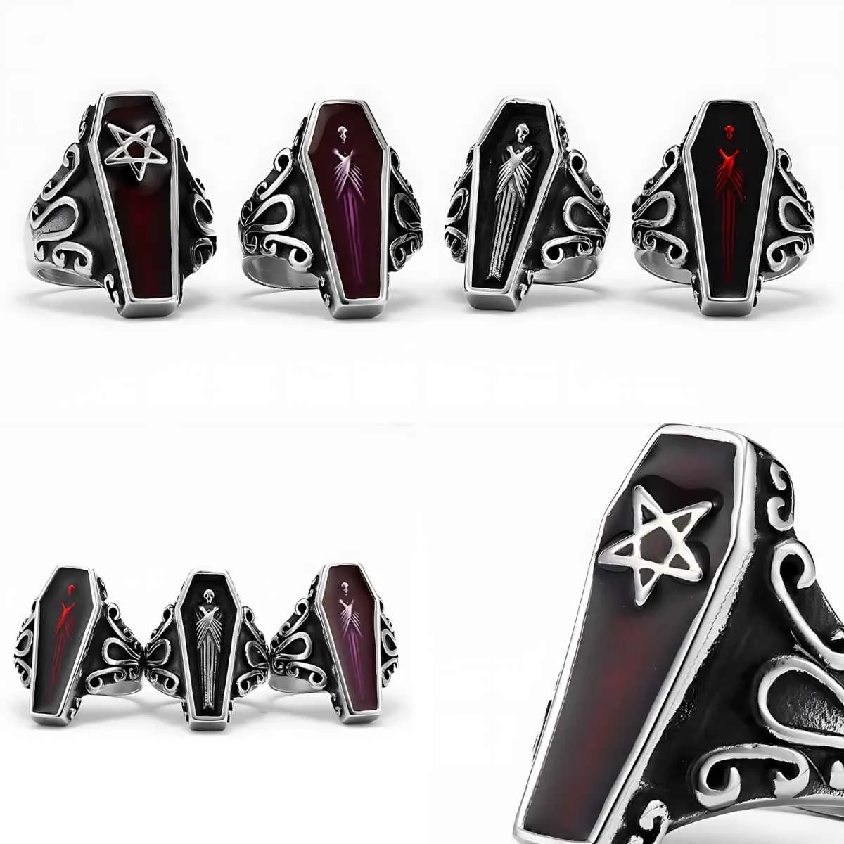 Silver Vampire Coffin Ring
