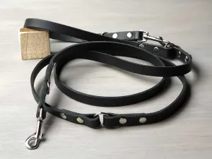 Slim Handsfree Leather Dog Leash Custom Length, Width and Hardware