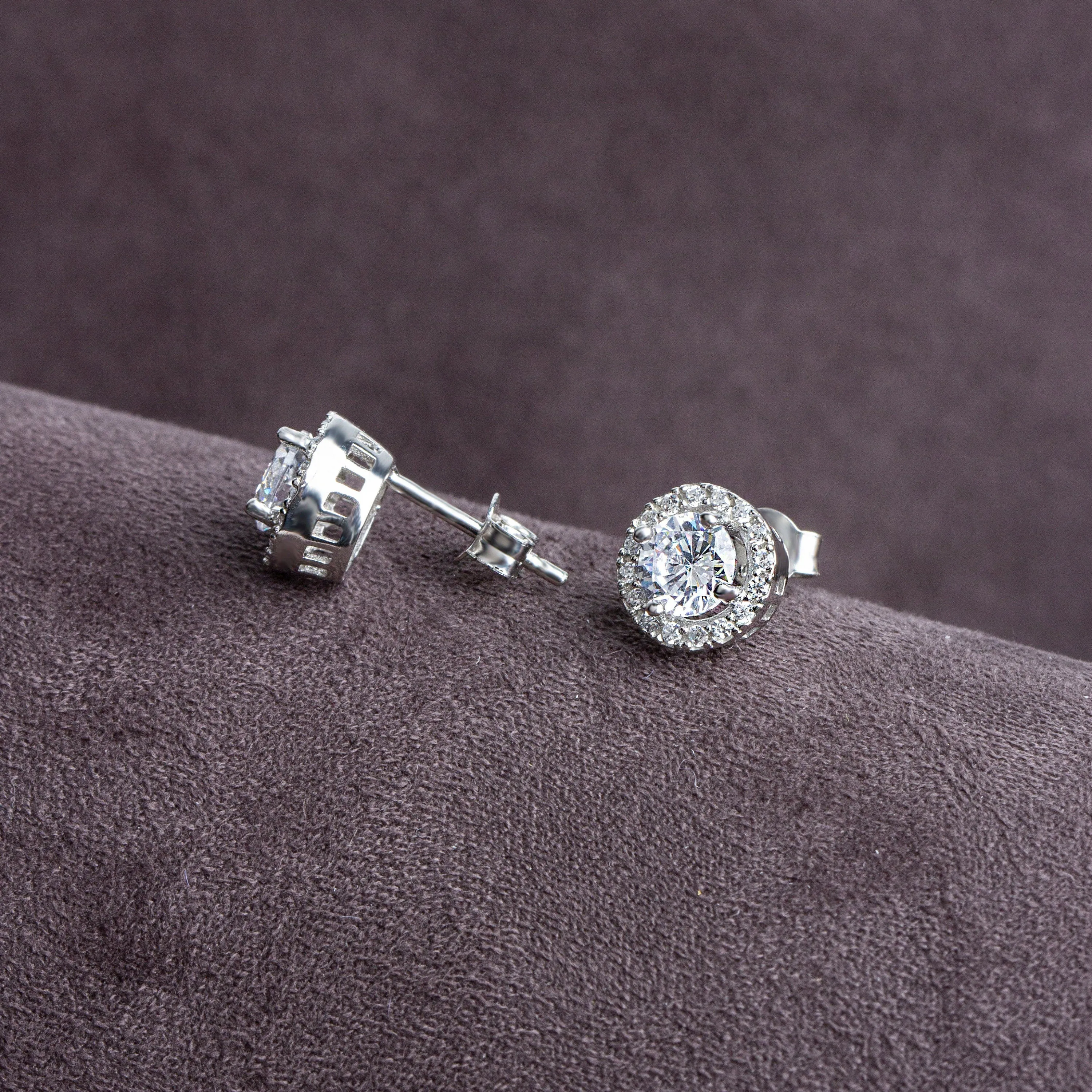 Solitaire Diamond Stud Earrings