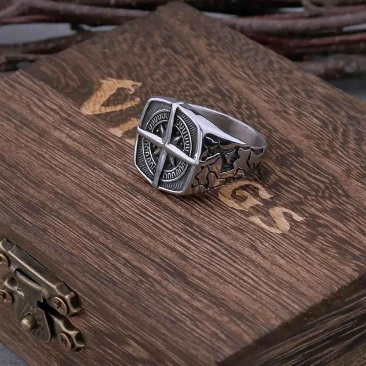 Square Compass Ring
