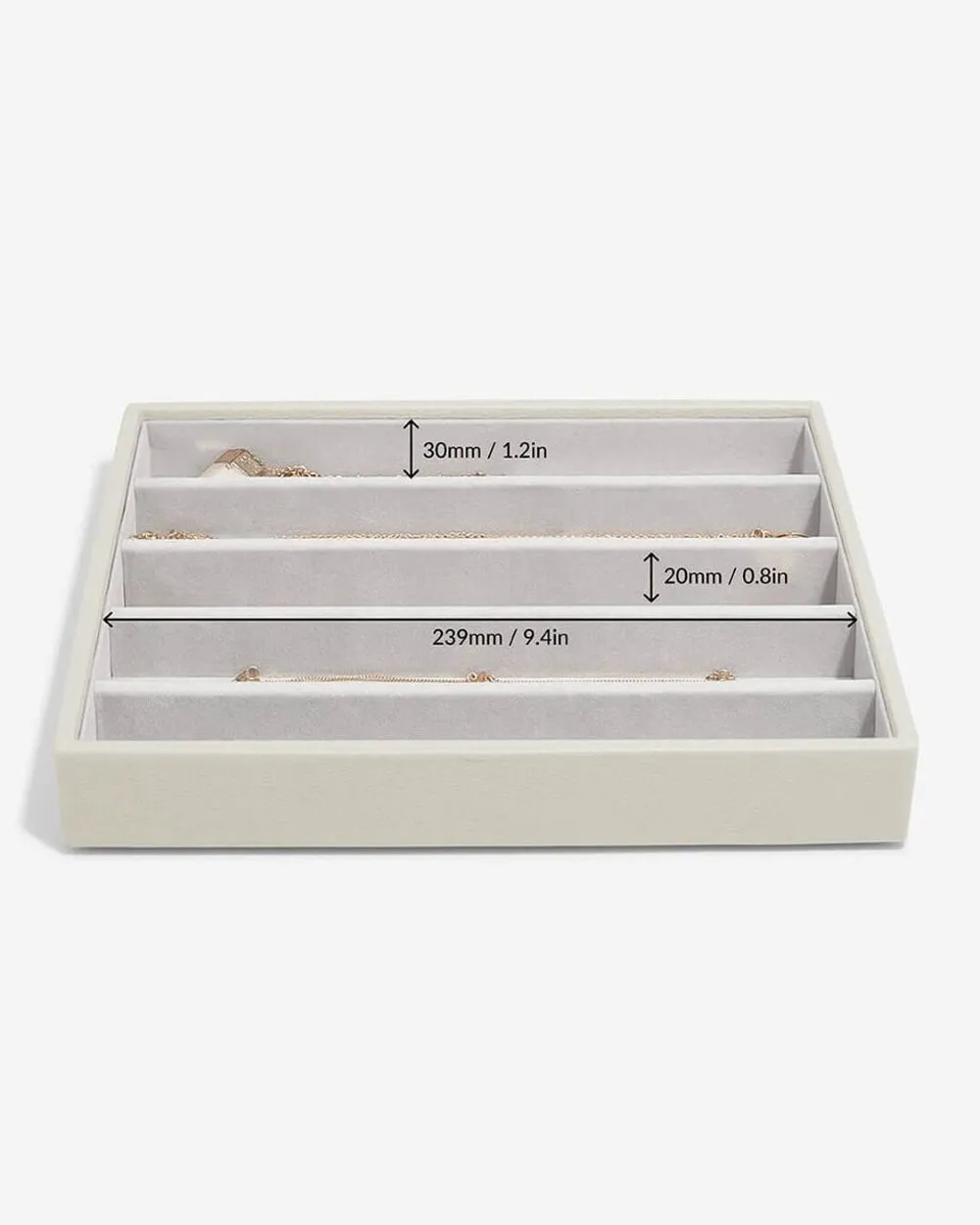 Stackers Classic 5 Compartment Necklace Holder Oatmeal