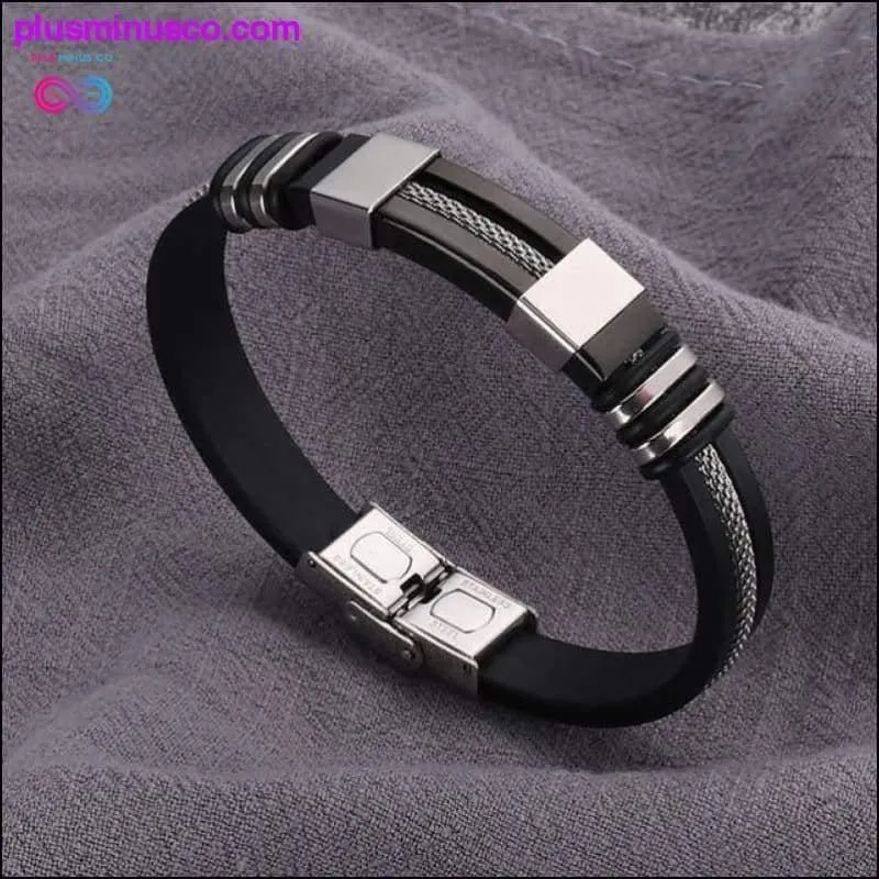 Stainless Steel Black Charm Bracelets for Men || PlusMinusCo