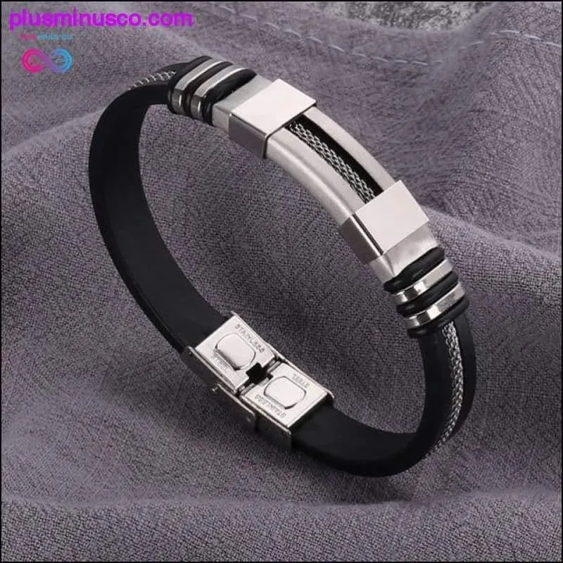 Stainless Steel Black Charm Bracelets for Men || PlusMinusCo