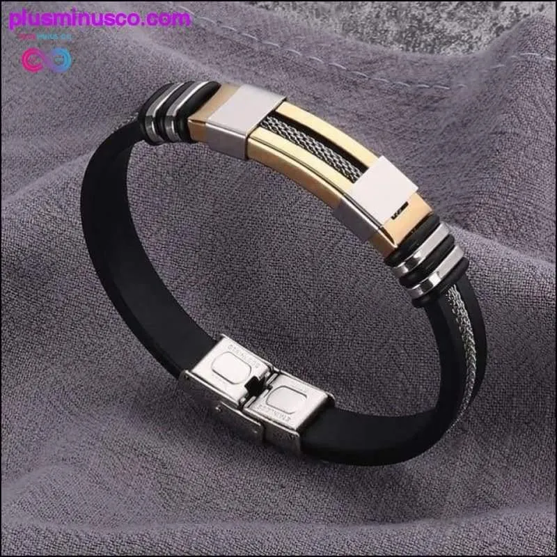 Stainless Steel Black Charm Bracelets for Men || PlusMinusCo
