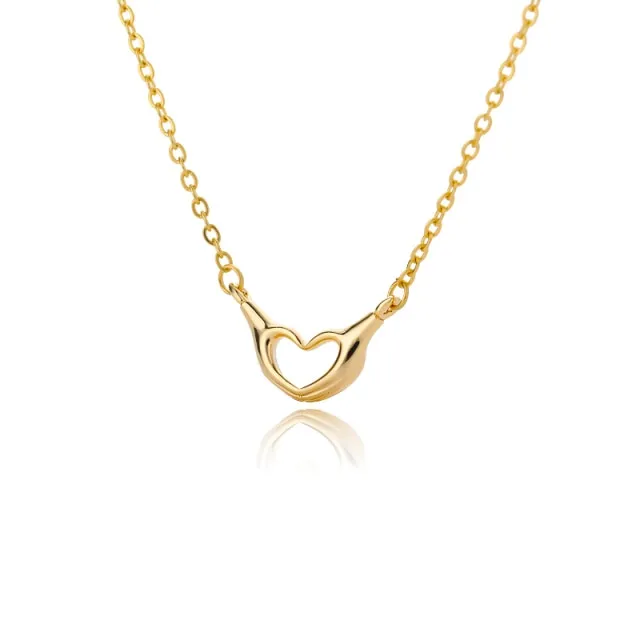 Stainless Steel Gold Chain Heart Necklaces For Women