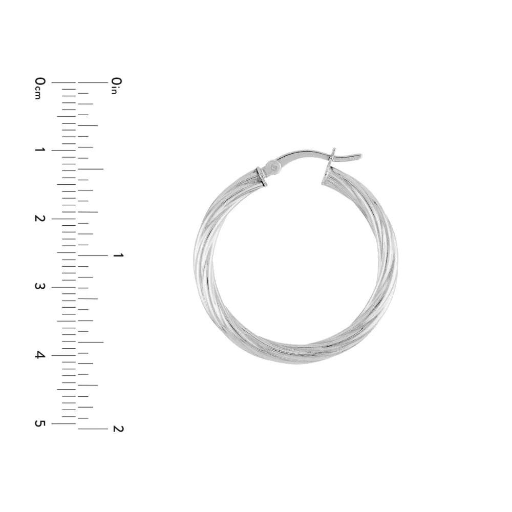 Sterling Silver Twist Hoop Earrings