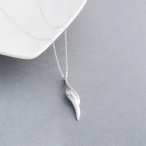 Sterling Silver Twisted Ribbon Pendant Necklace