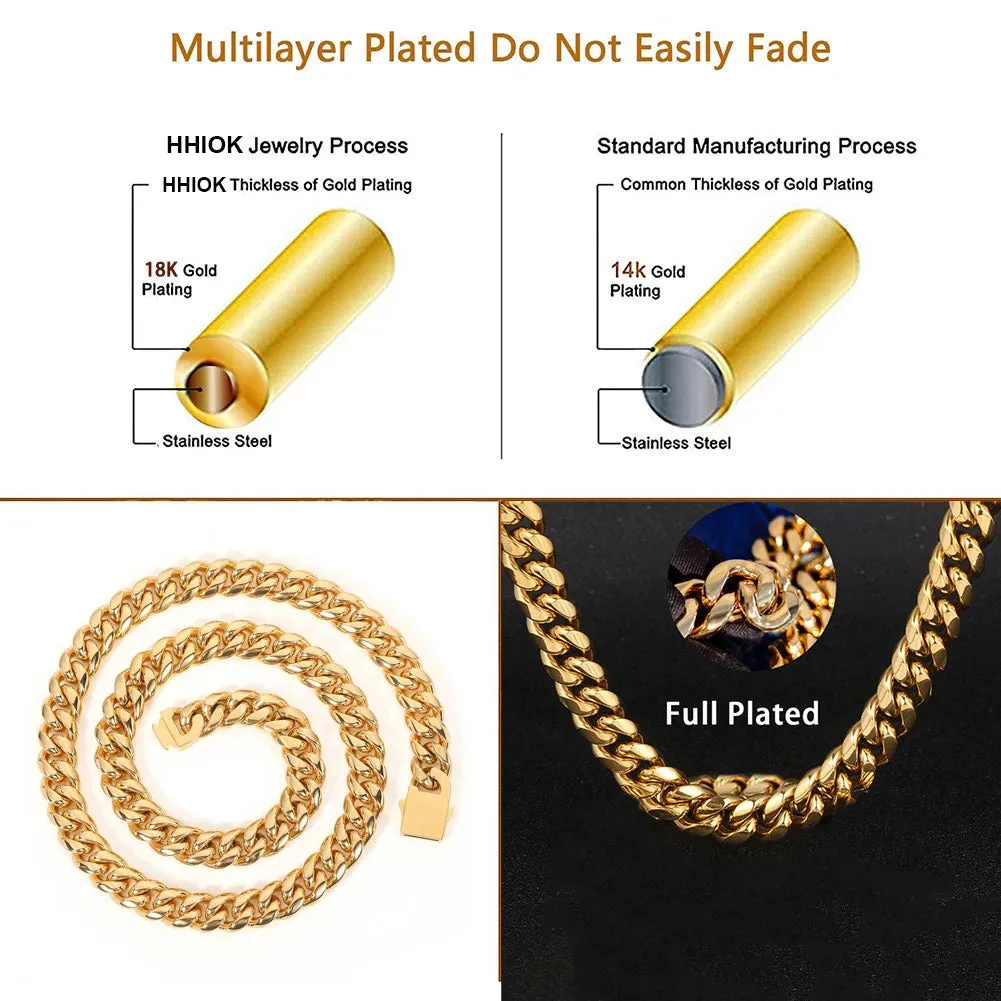 Stunning Miami Cuban Link 8-16mm Stainless Steel Necklace & Bracelet for Men & Women – Bold Hip Hop Jewelry Gift