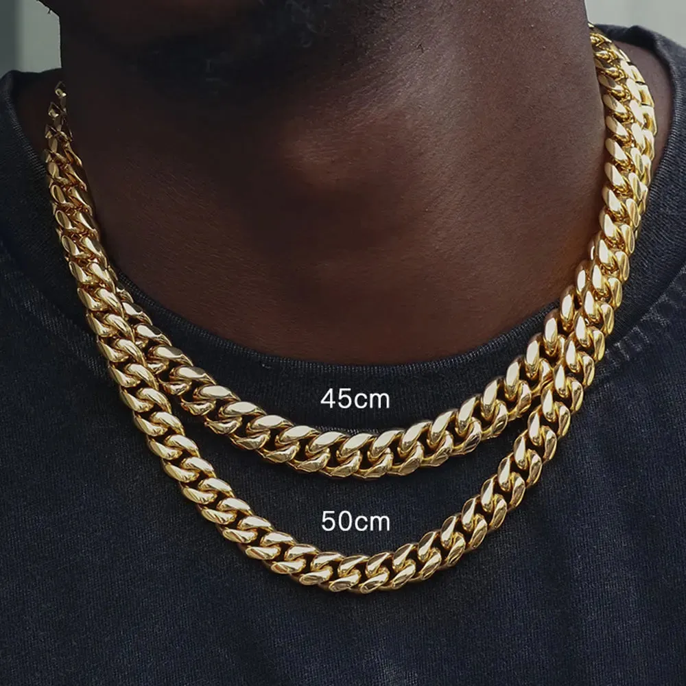 Stunning Miami Cuban Link 8-16mm Stainless Steel Necklace & Bracelet for Men & Women – Bold Hip Hop Jewelry Gift
