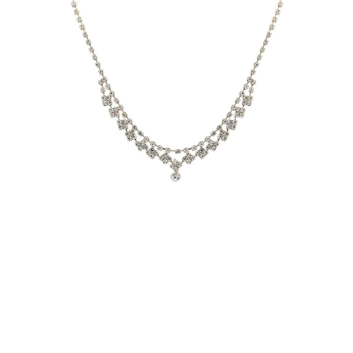 Stylish Rhinestone Design Crystal Necklace