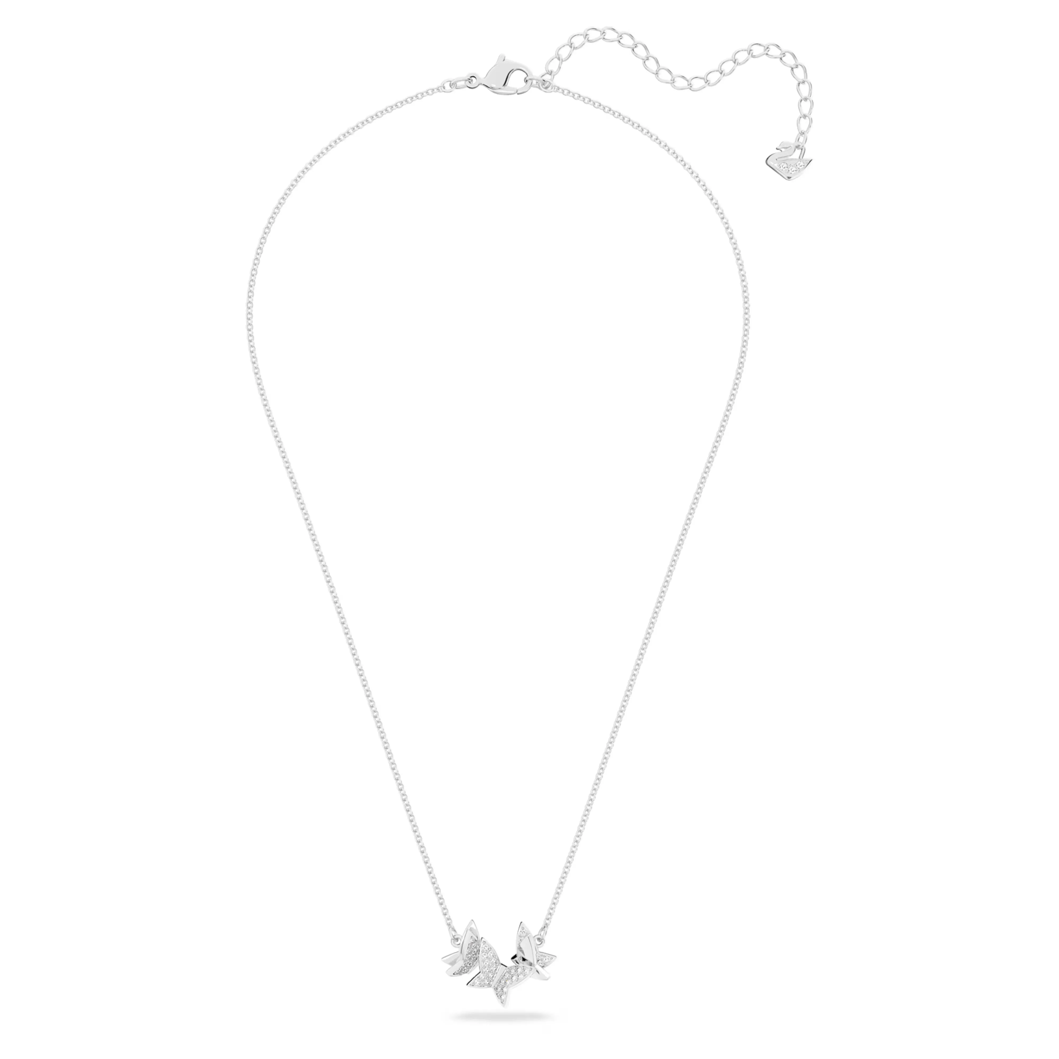 Swarovski Lilia necklace Butterfly, White, Rhodium plated -5636421