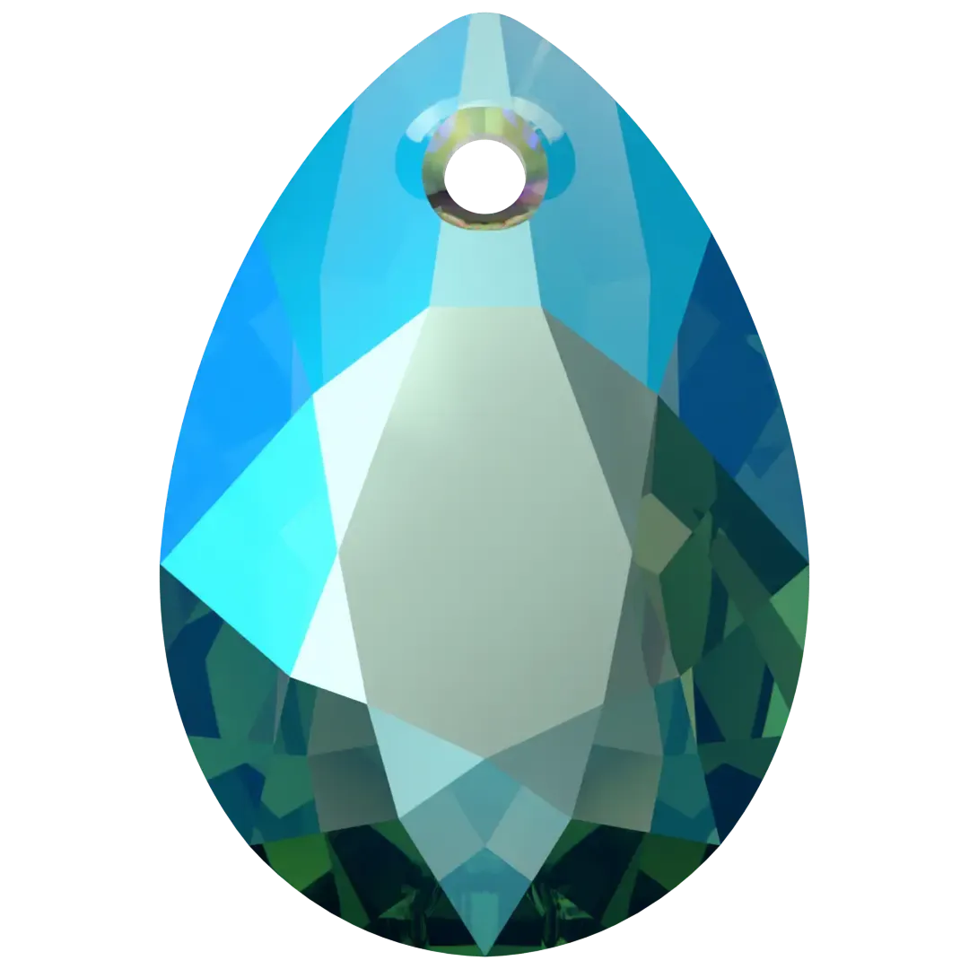 Swarovski Pendants Pear Cut (6433) Emerald Shimmer