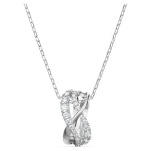 Swarovski TWIST PENDANT, White, Rhodium plated -5563906