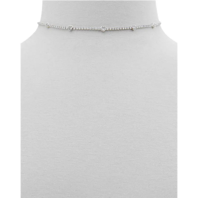 SWEETHEARTS NECKLACES - SILVER/CLEAR MULTI