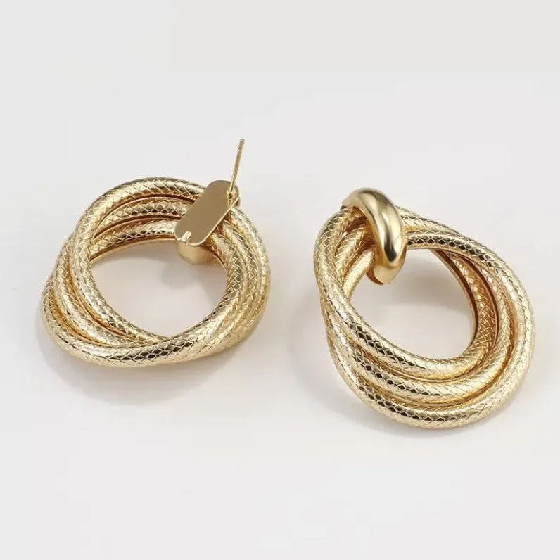 Textured Hoop Knot Earrings