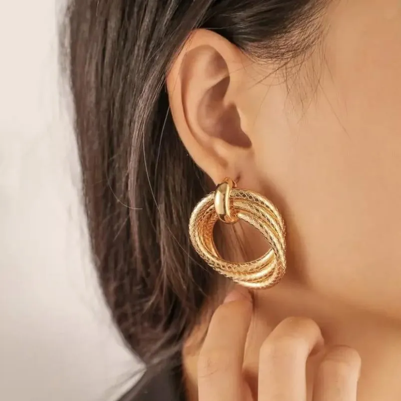 Textured Hoop Knot Earrings