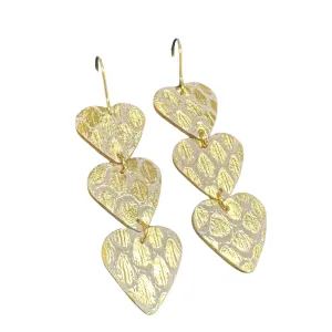 Three Heart Earrings
