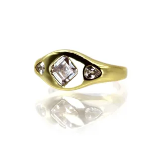 Three Stone Chunky Ring